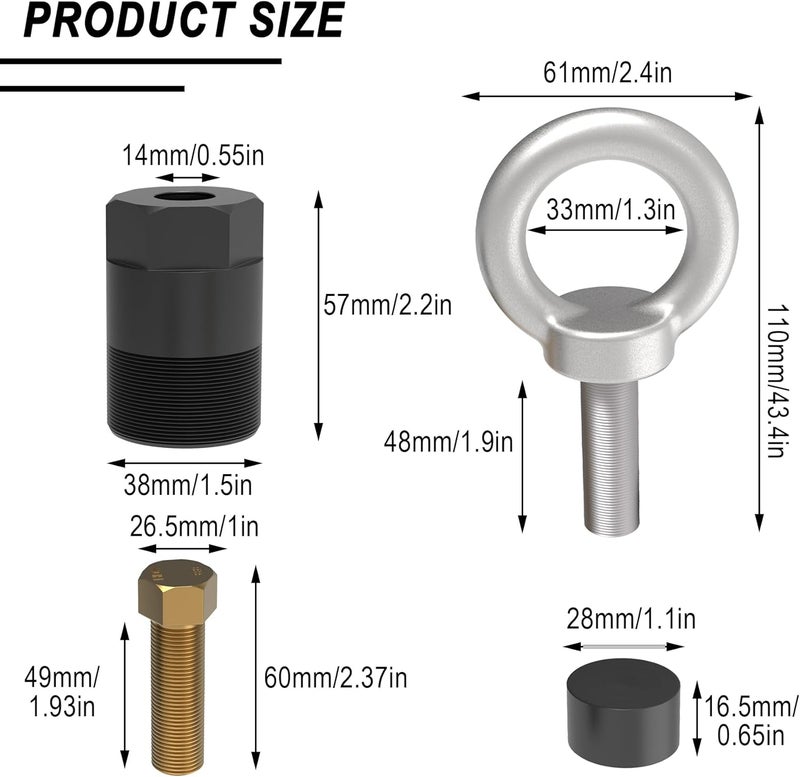 Sporthfish 91-849154T1 Flywheel Puller Removal Tool 91-90455-1 Lift Ring Set Compatible with Mercury Mariner Force Yamaha Outboard Flywheel Puller Lifting Eye Tool, 4PCS - Image 5